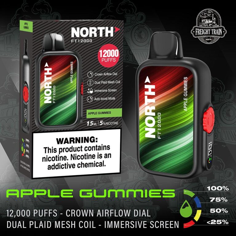North Vape Freight Train Disposable Nicotine E-Cigarettes Apple Gummies