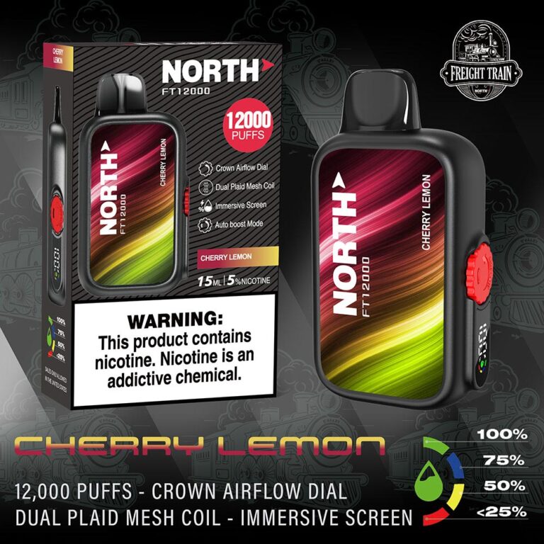 North Vape Freight Train Disposable Nicotine E-Cigarettes Cherry Lemon
