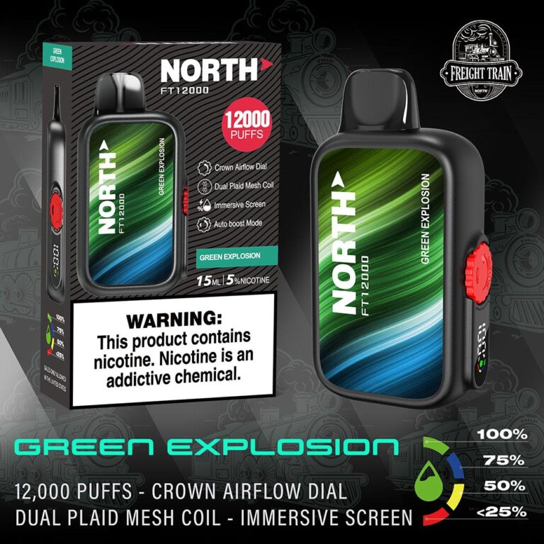North Vape Freight Train Disposable Nicotine E-Cigarettes Green Explosion