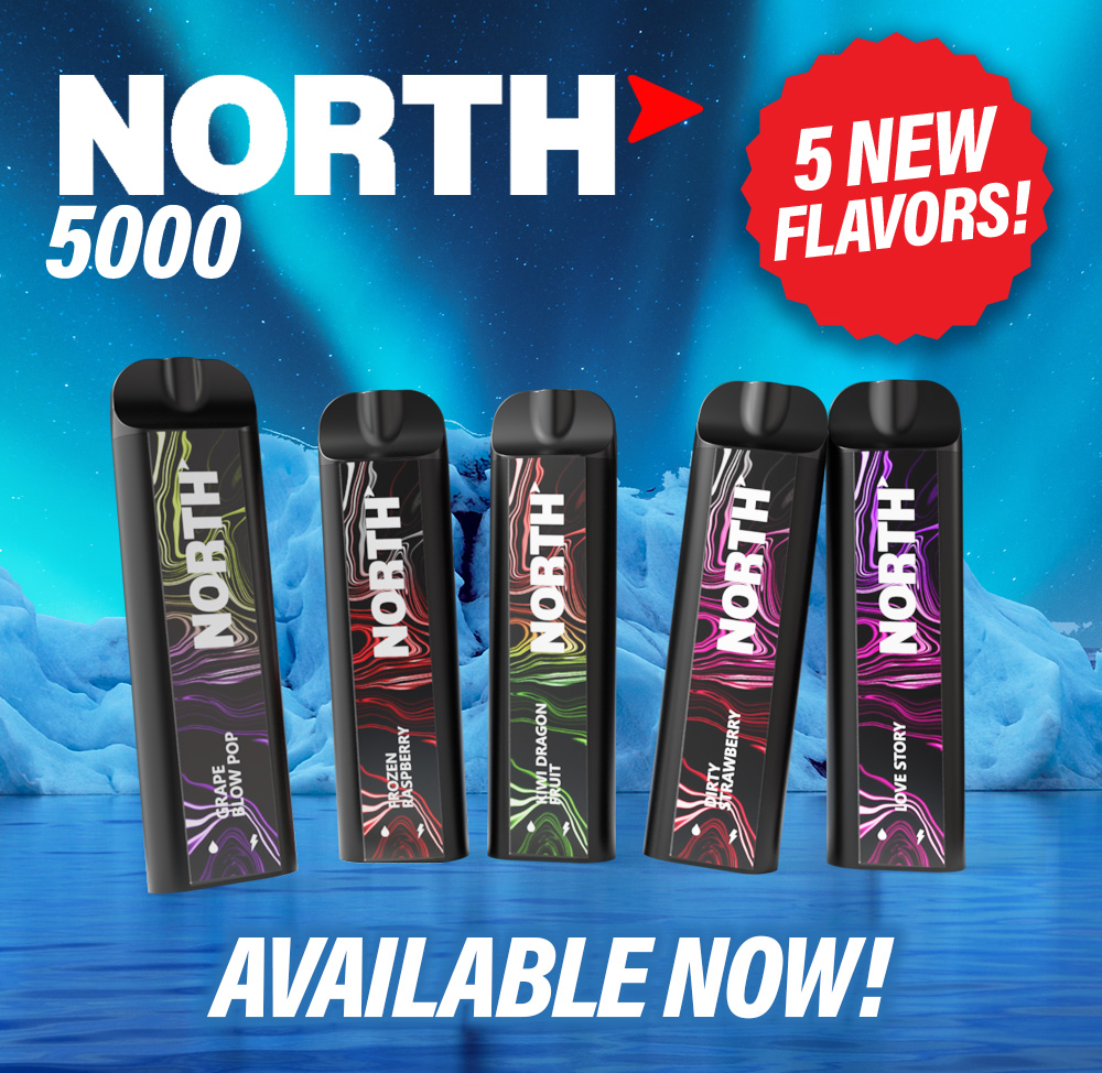 North 5000 Nicotine Vaping Device With 5 New Flavors!